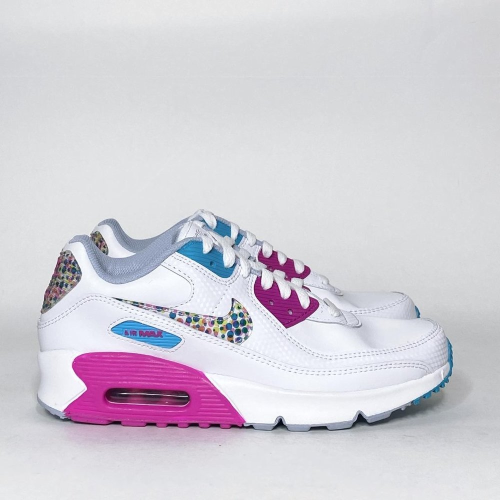Nike Air Max 90 (GS) Grade School Girls Sneakers 'Multi Color Polka Dot'